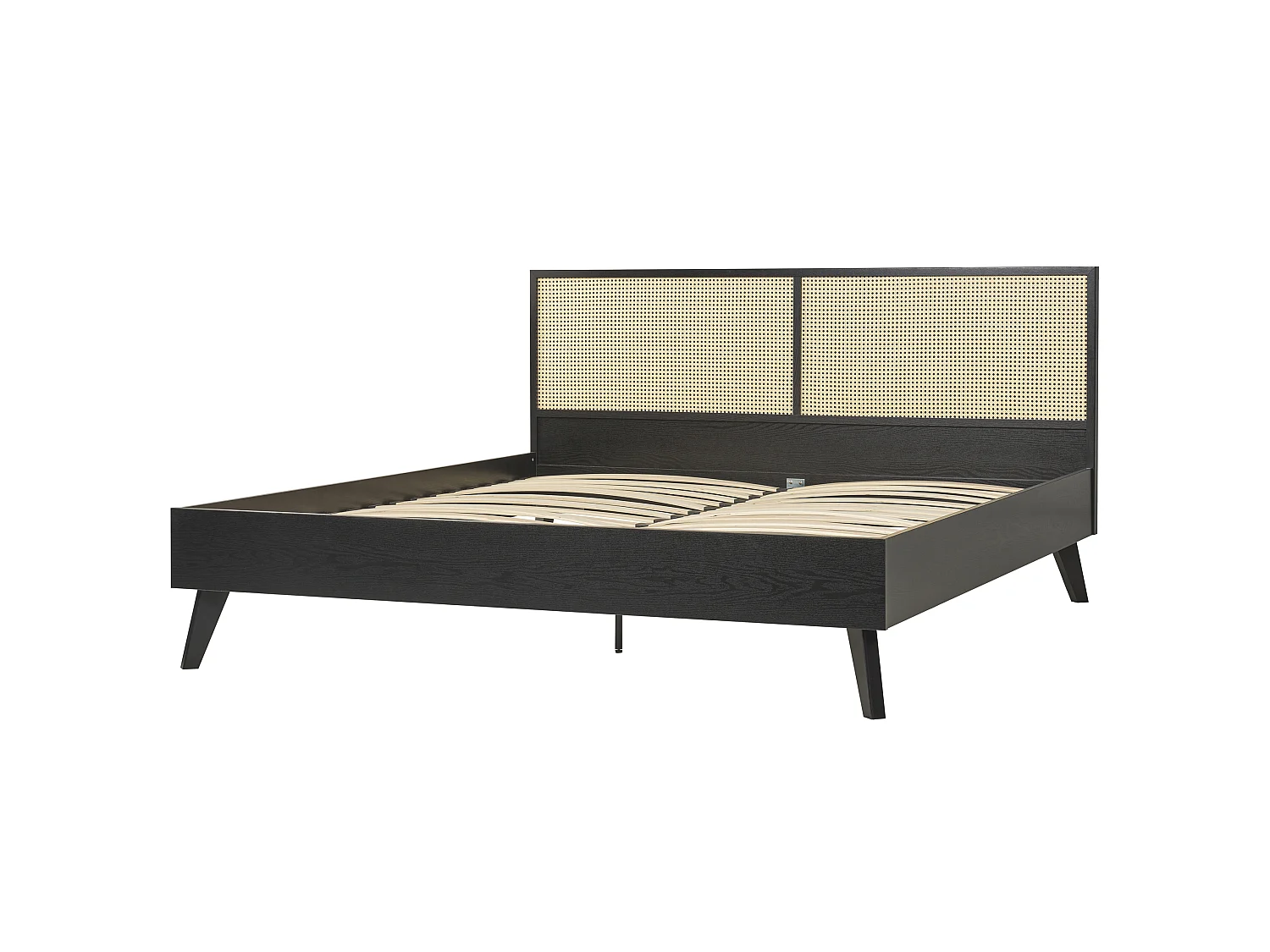 Bed Rotan MONPAZIER 180 x 200 cm Zwart