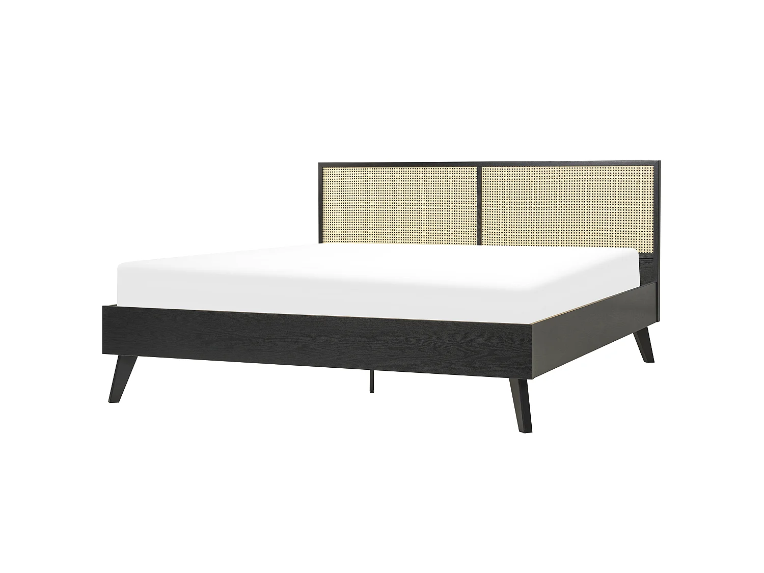 Lit avec sommier Rotin MONPAZIER 180 x 200 cm Noir