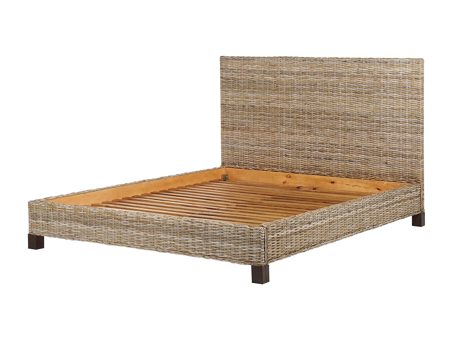 Lit avec sommier Rotin SALBRIS 140 x 200 cm Naturel