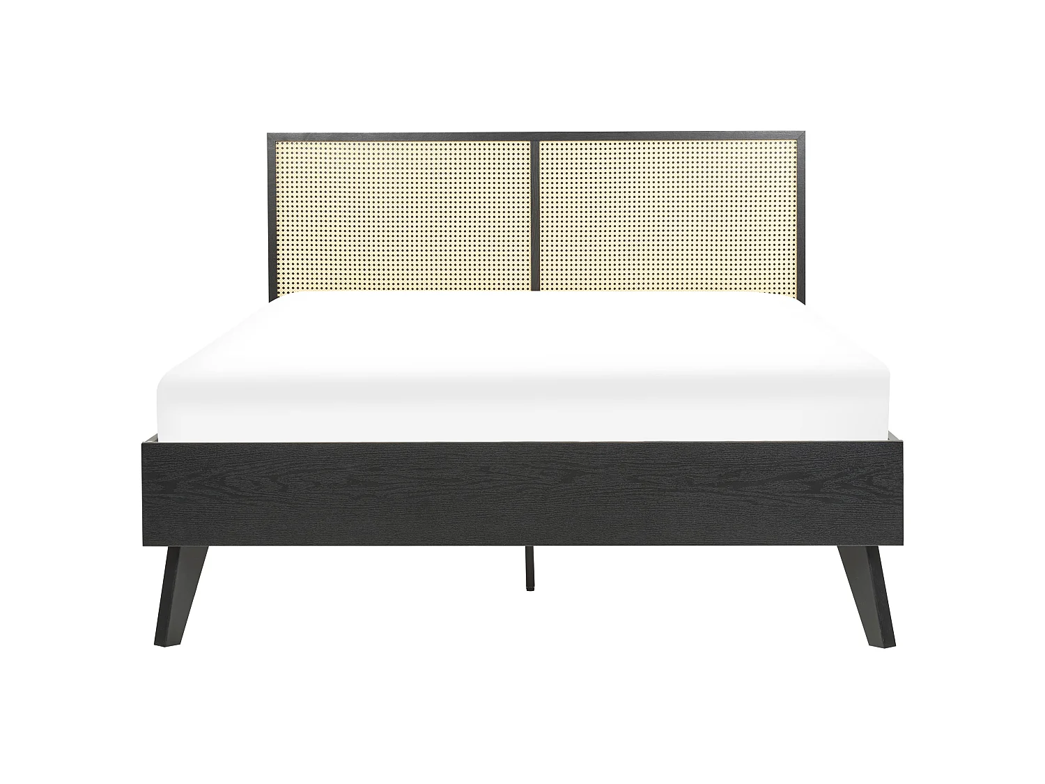 Letto Rattan MONPAZIER 140 x 200 cm Nero