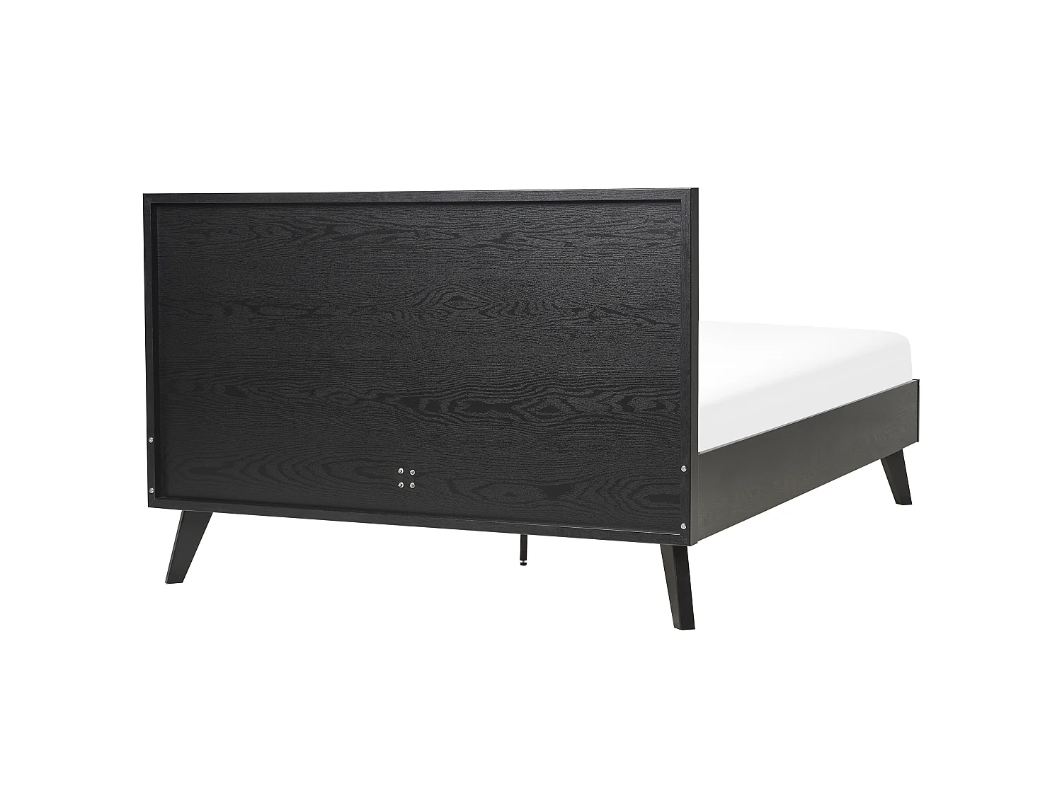 Bett schwarz mit hohem Kopfteil Wiener Geflecht Lattenrost 140x200 cm Monpazier