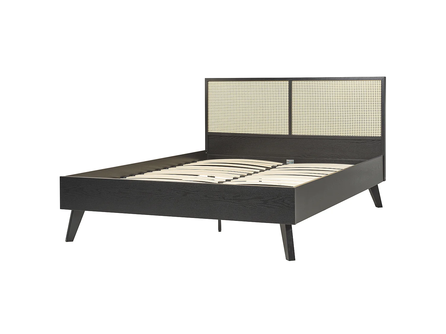 Bett mit Lattenrost Rattan MONPAZIER 140 x 200 cm Schwarz