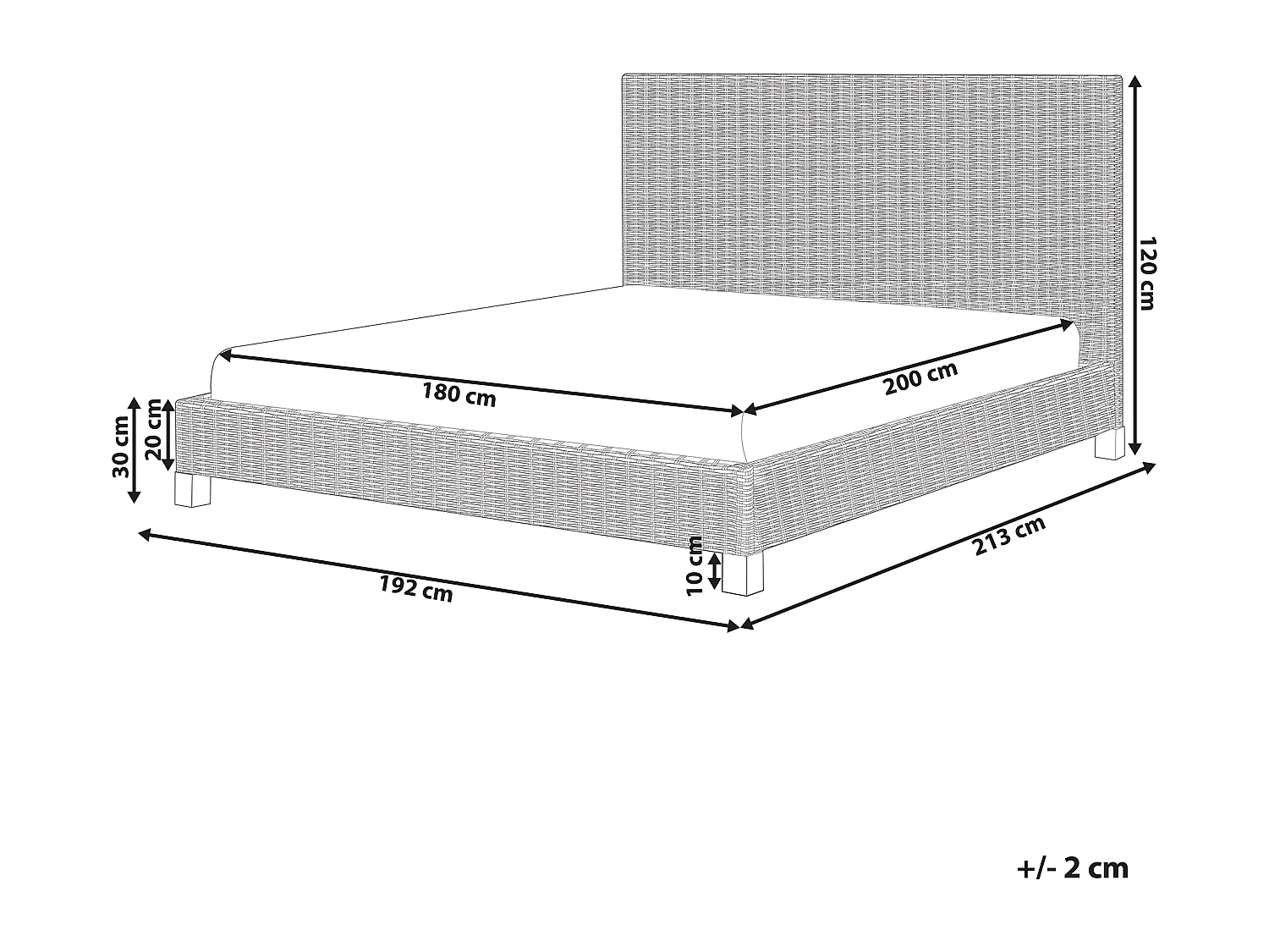 Letto Rattan SALBRIS 180 x 200 cm Naturale