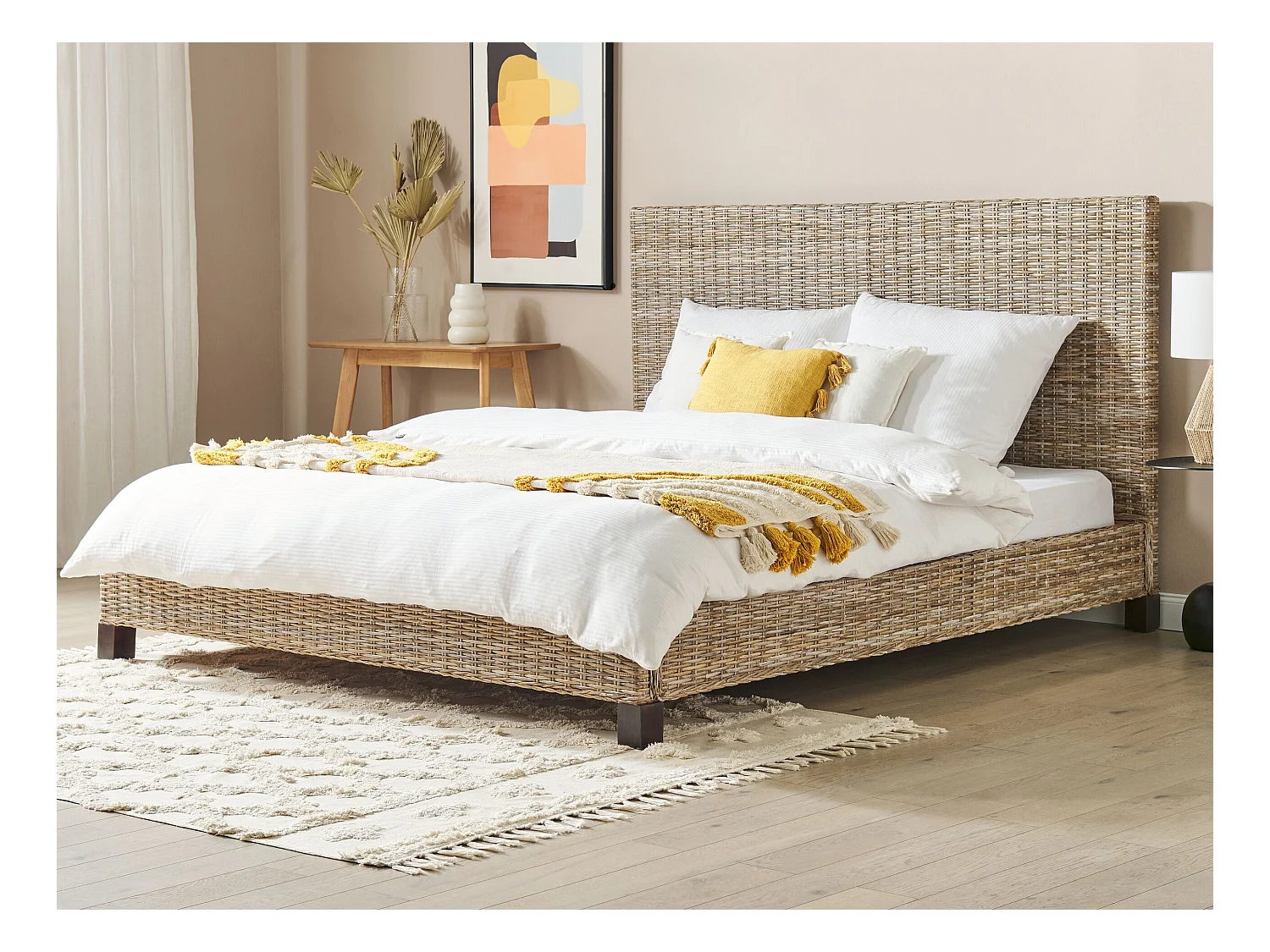Bed Rotan SALBRIS 180 x 200 cm Natuurlijk