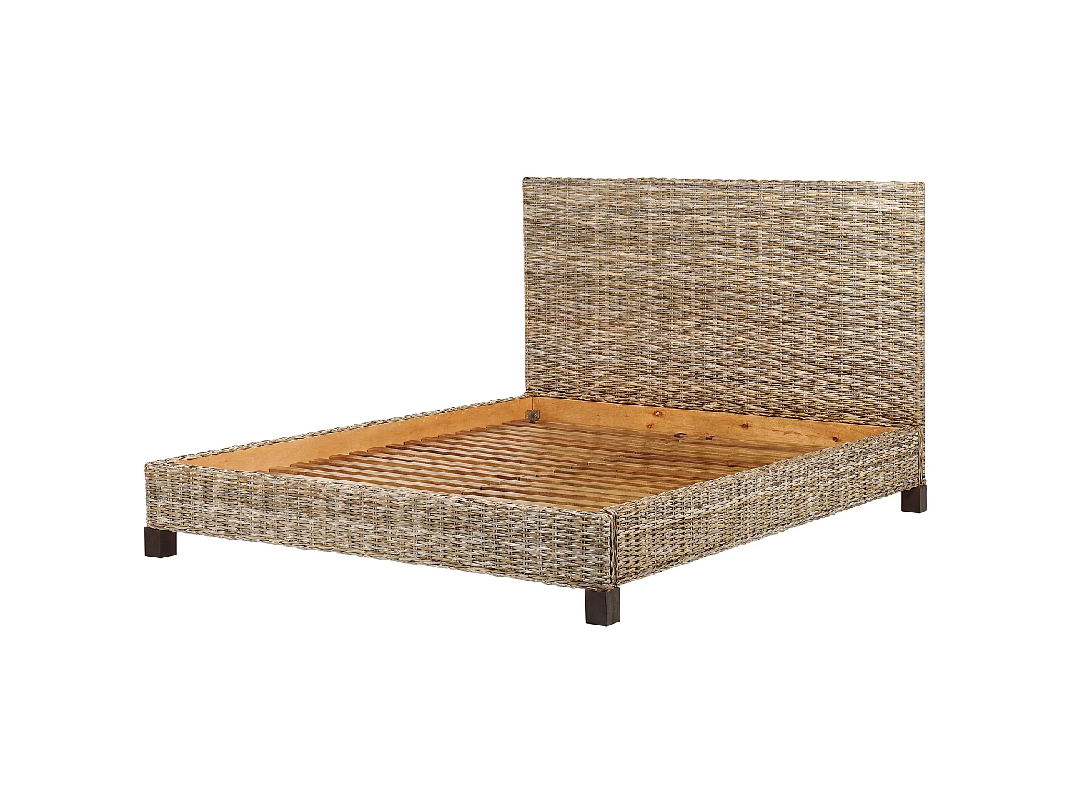 Lit avec sommier Rotin SALBRIS 160 x 200 cm Naturel