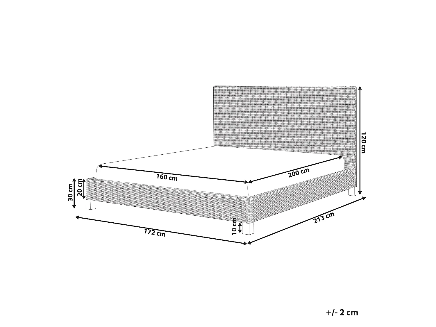 Lit avec sommier Rotin SALBRIS 160 x 200 cm Naturel
