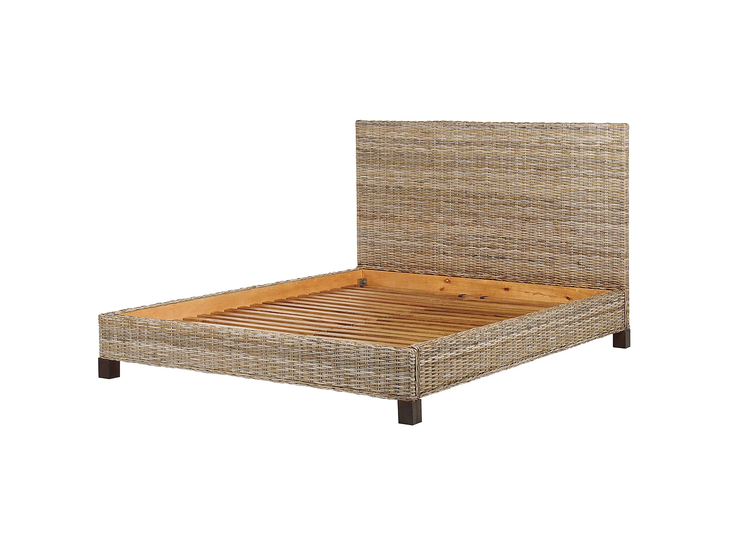 Lit avec sommier Rotin SALBRIS 160 x 200 cm Naturel