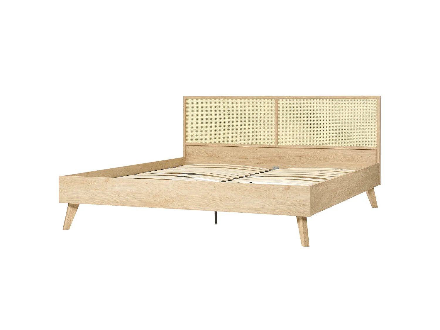 Bed Rattan MONPAZIER 180 x 200 cm (EU Super King) Light Brown