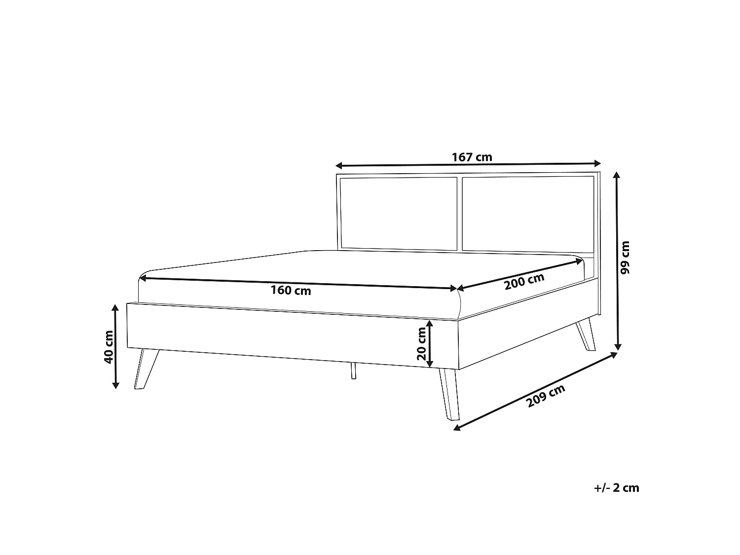 Lit avec sommier Rotin MONPAZIER 160 x 200 cm Marron clair