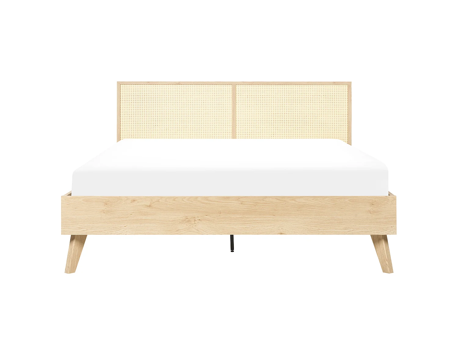 Lit avec sommier Rotin MONPAZIER 160 x 200 cm Marron clair