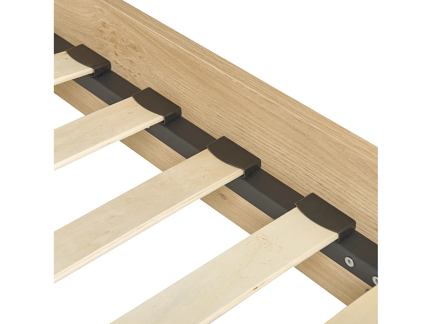 Lit avec sommier Rotin MONPAZIER 160 x 200 cm Marron clair