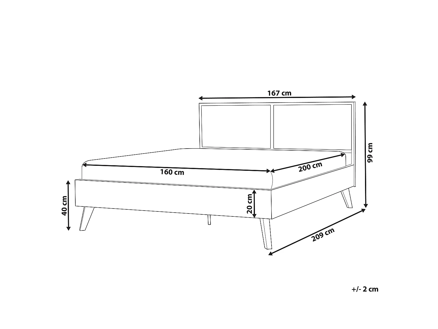 Lit avec sommier Rotin MONPAZIER 160 x 200 cm Marron clair