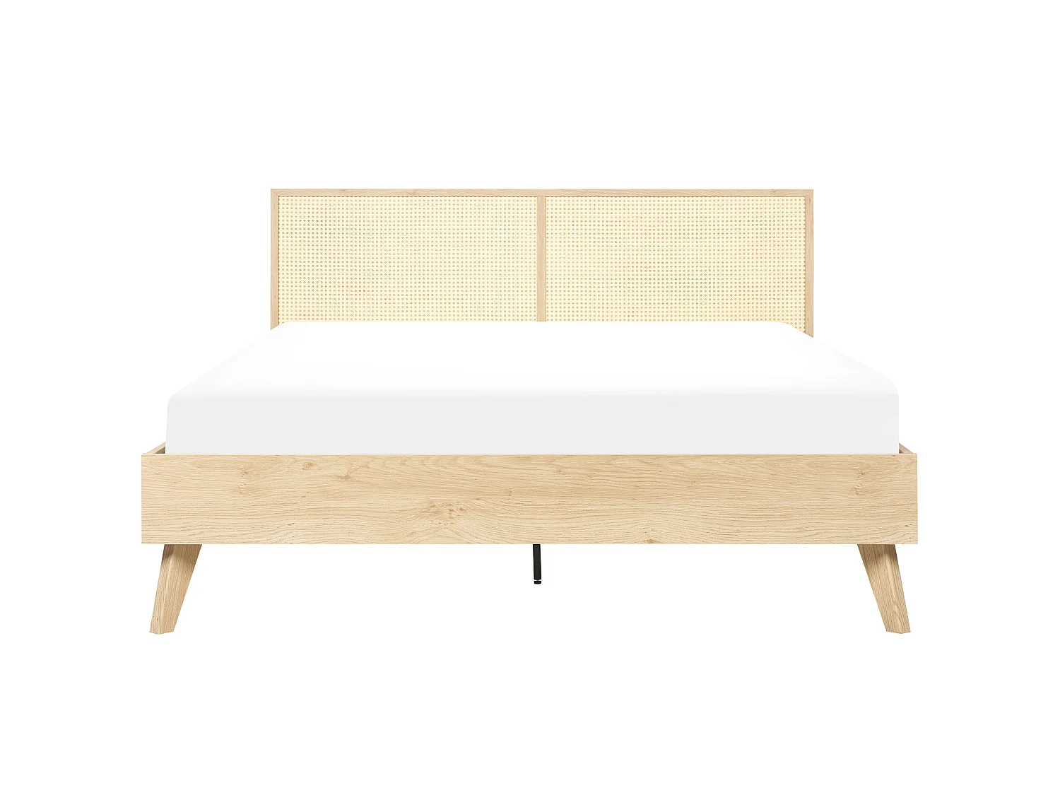 Lit avec sommier Rotin MONPAZIER 160 x 200 cm Marron clair