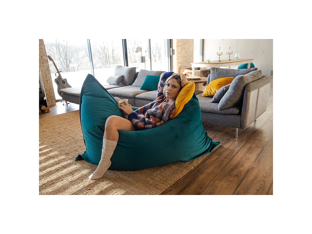 Jumbo Bag Pouf géant - bleu paon - 14100v-34