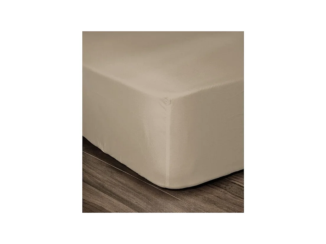 LOVELY HOME Drap Housse 100% coton 180x200x30 cm beige
