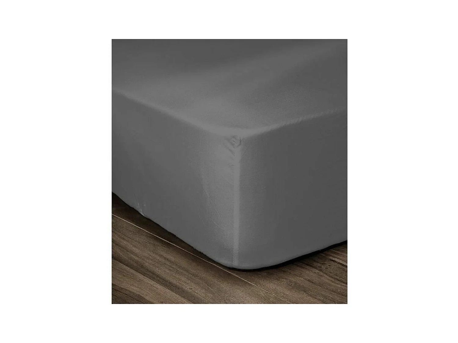 Drap Housse gris foncé 100% coton 140 x 190 x 30 cm