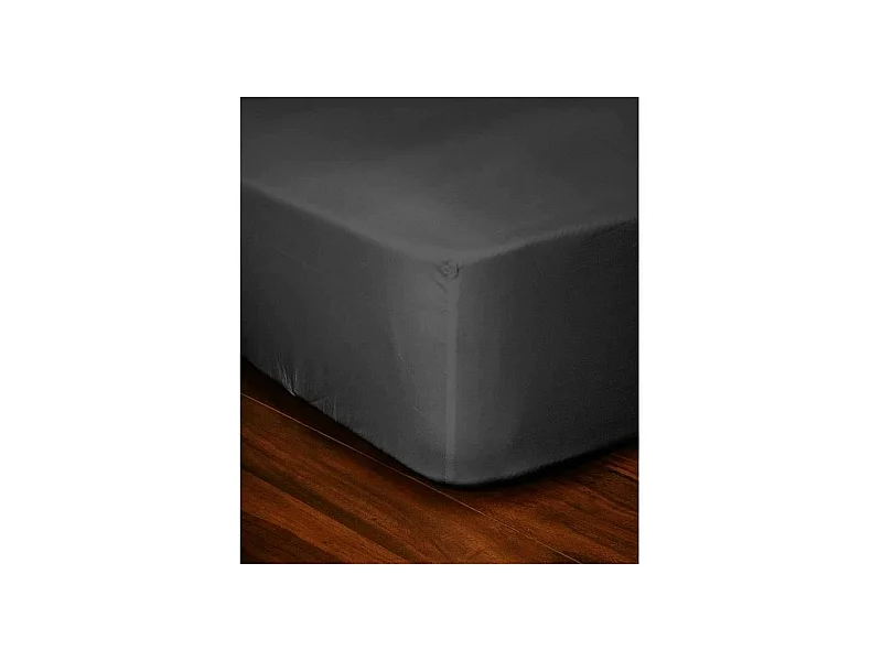 Spannbettlaken 100% Baumwolle 90x190x30 cm Dunkelgrau - Einzelbett