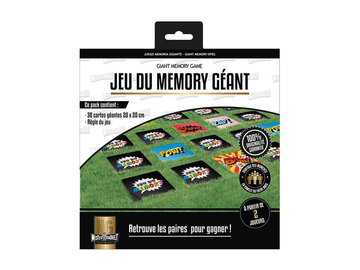 Jeu du Memory Géant "30 Cartes" 20cm Multicolore