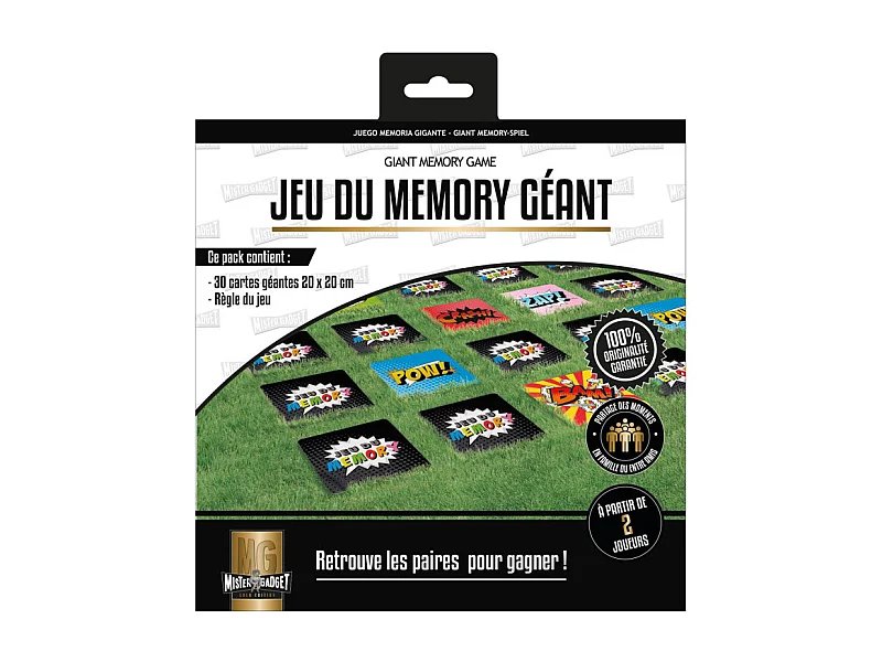 Jeu du Memory Géant "30 Cartes" 20cm Multicolore