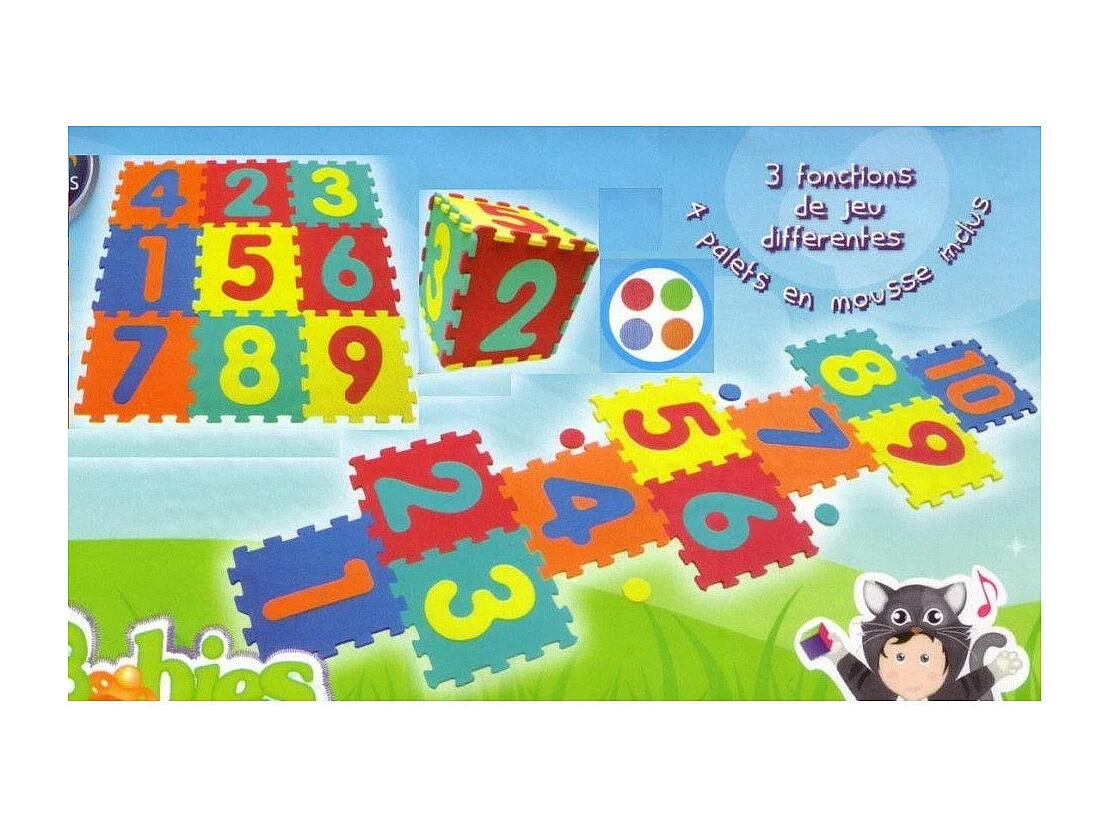 Tapis d'Activités 3 en 1 "Marelle" 30cm Multicolore
