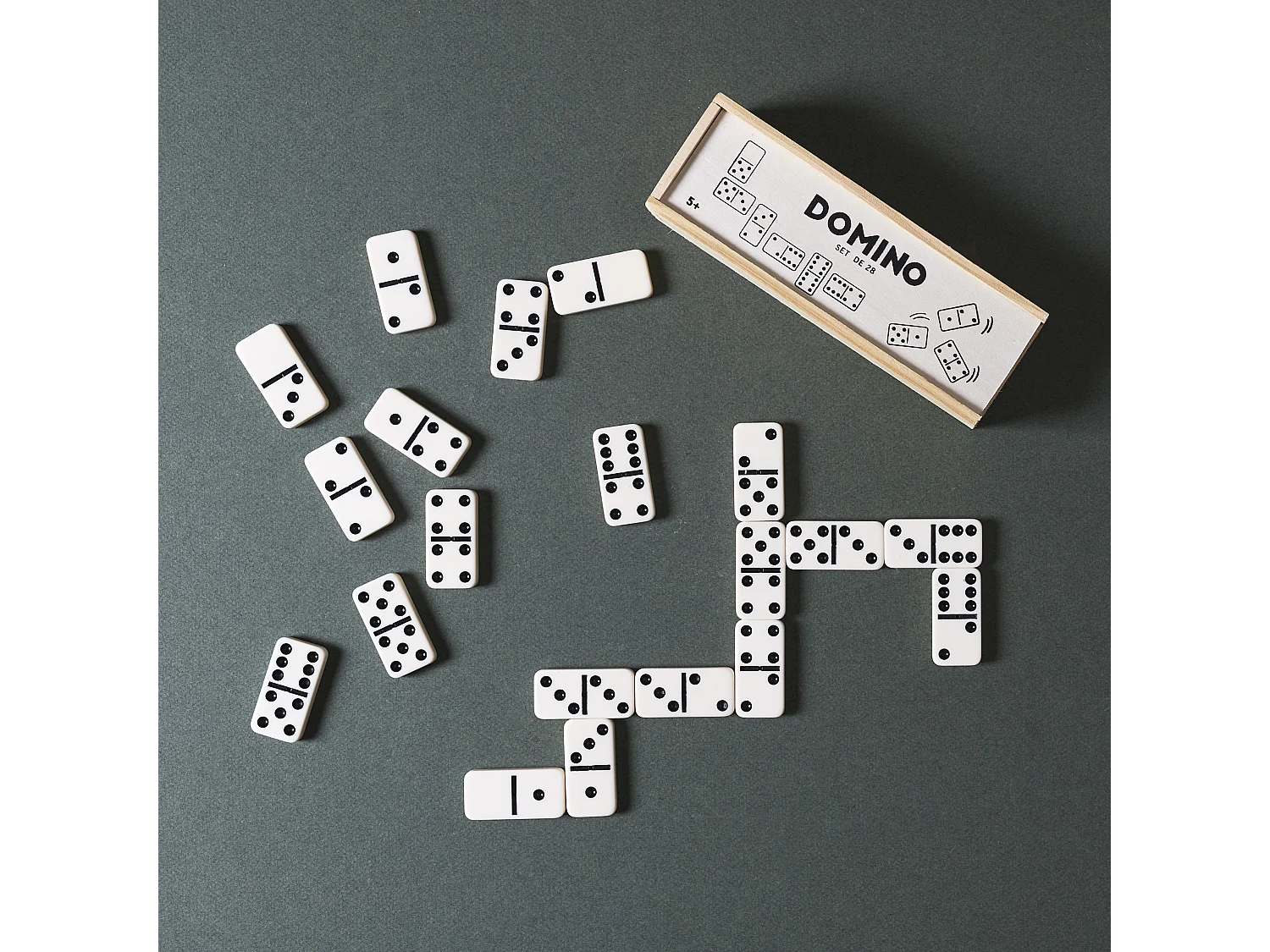 Jeu De Domino Adulte Enfant Beige, Noir