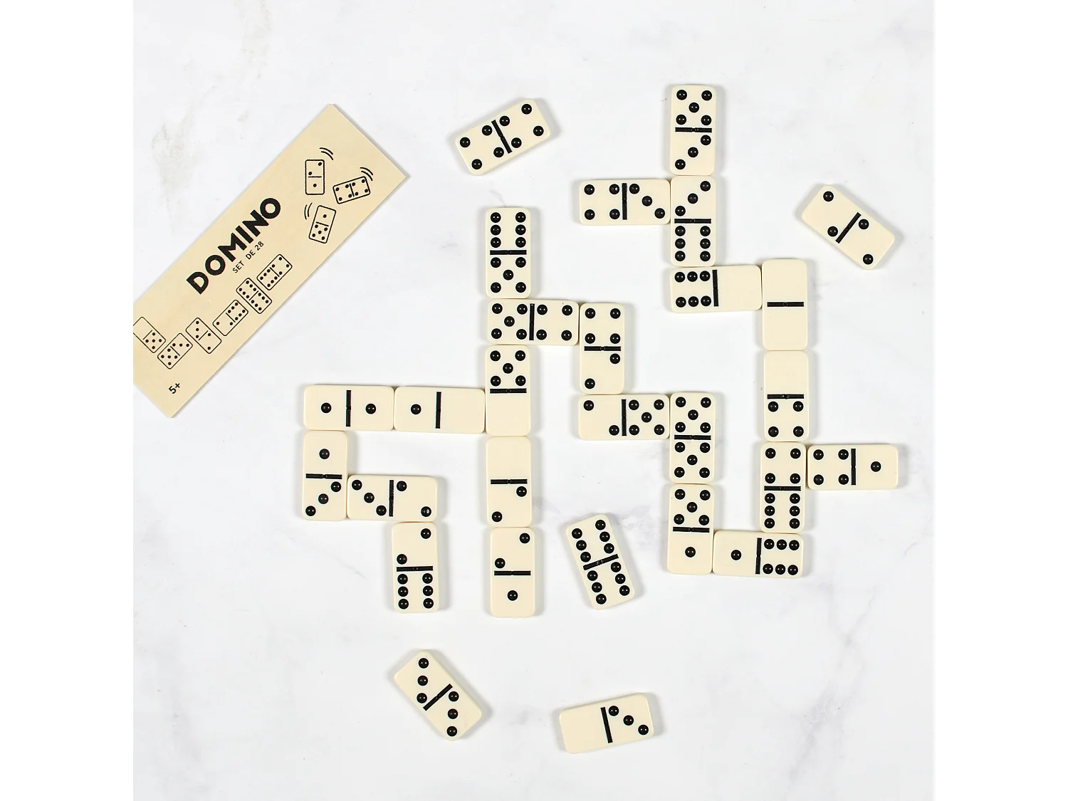 Jeu De Domino Adulte Enfant Beige, Noir