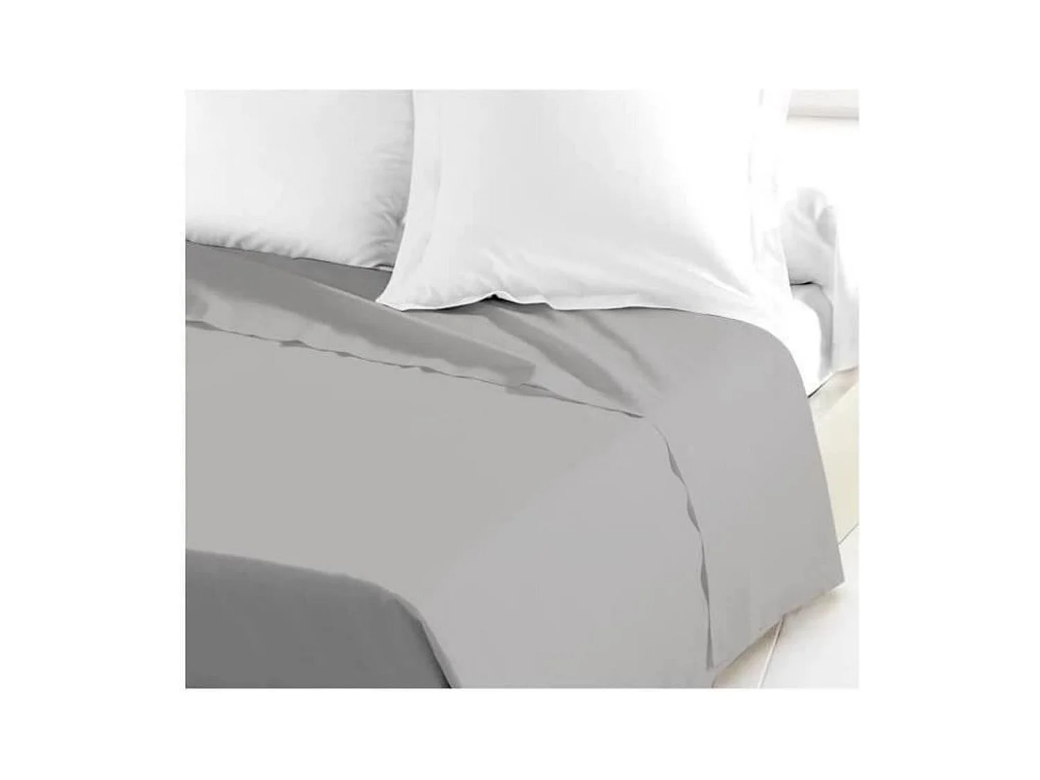 Pościel płaska 100% bawełny 180x290 cm Jasnoszary OEKO-TEX Pralne w pralce