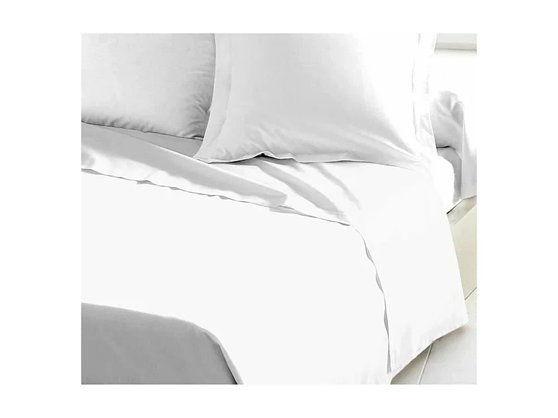 Drap Plat 100% coton 240 x 300 cm blanc