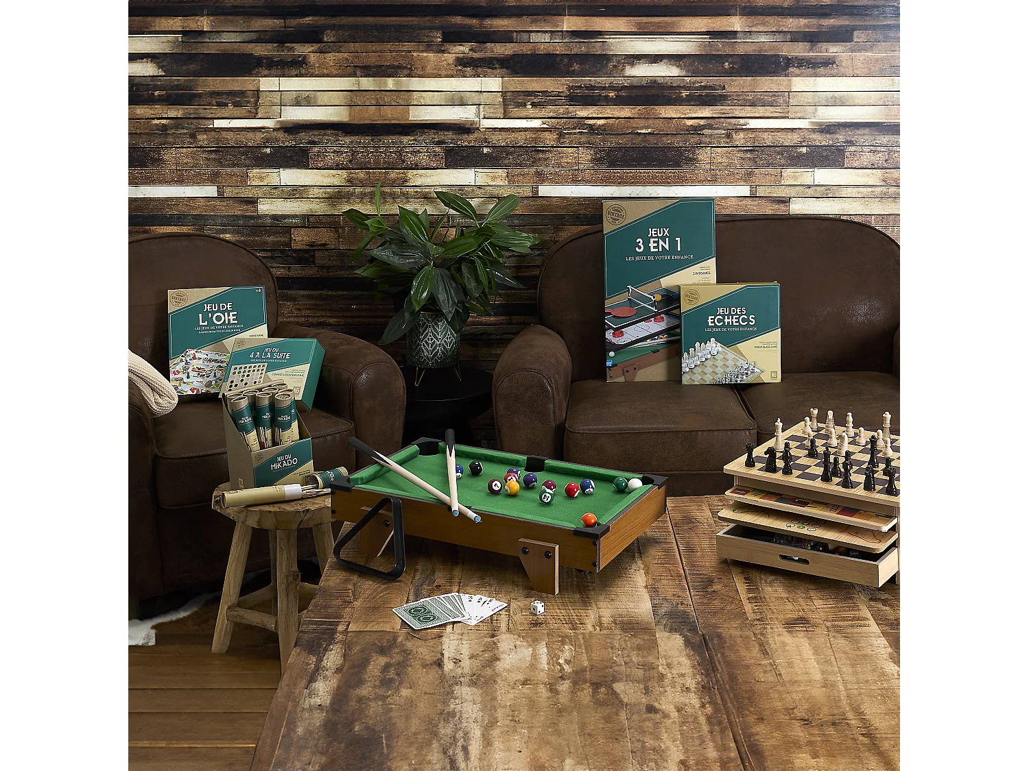 Jeu Du 4 A La Suite Marron, Vert, Rouge