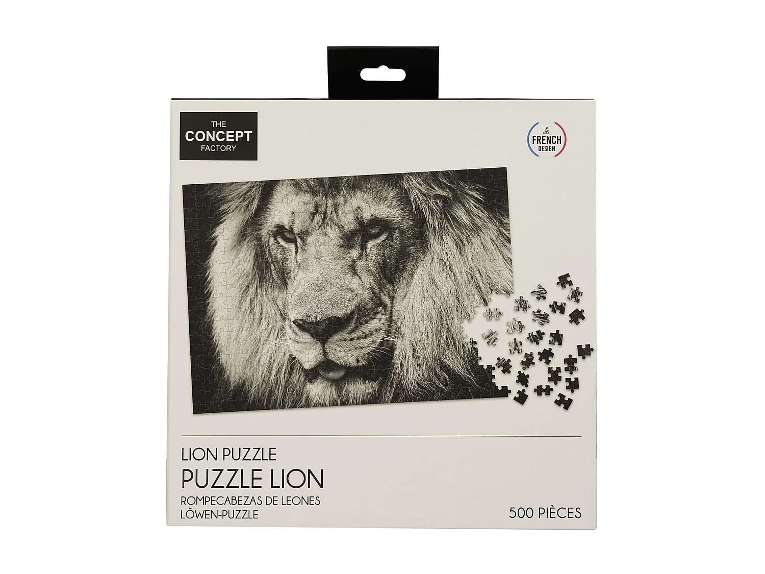 Puzzle Lion "500 Pièces" 35x48cm Noir & Blanc