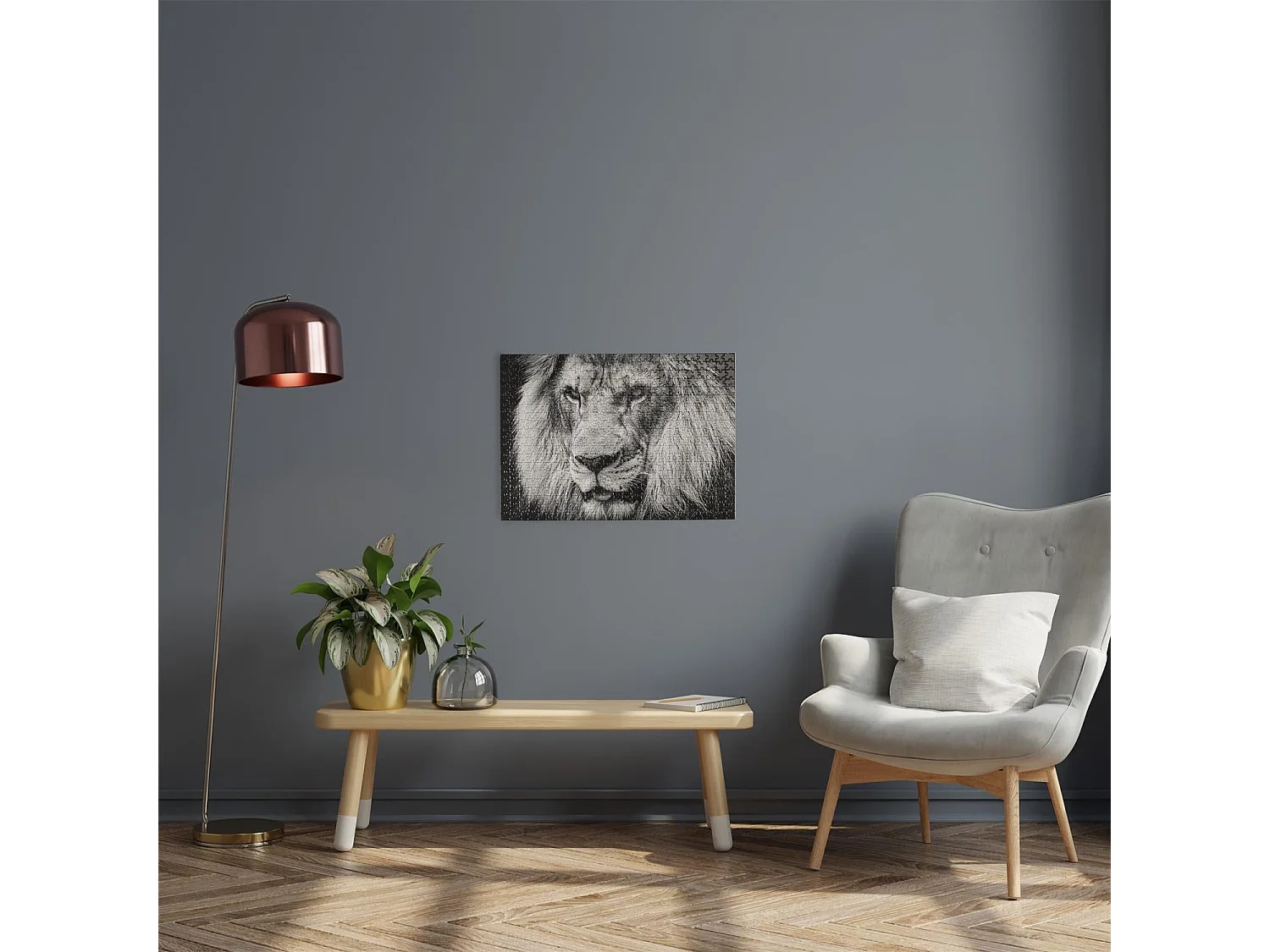 Puzzle Lion "500 Pièces" 35x48cm Noir & Blanc