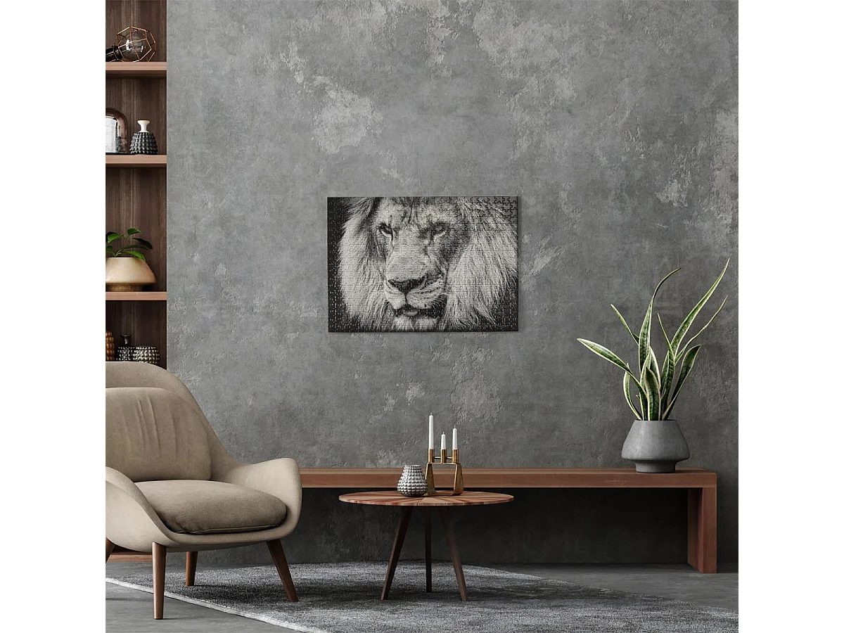 Puzzle Lion "500 Pièces" 35x48cm Noir & Blanc