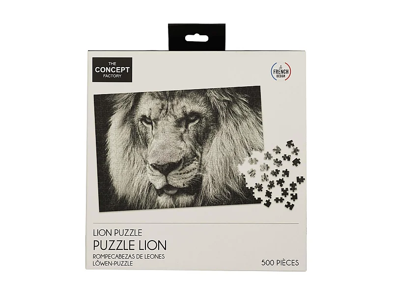 Puzzle Lion "500 Pièces" 35x48cm Noir & Blanc