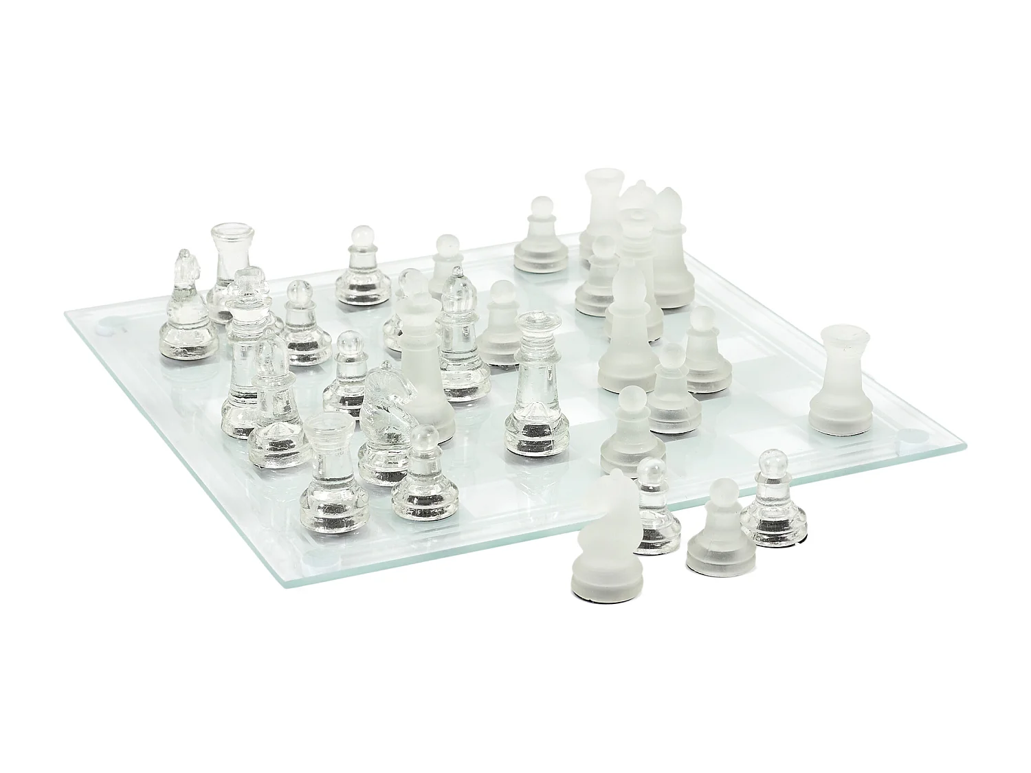 Jeu D Echecs En Verre 25x25cm Transparent