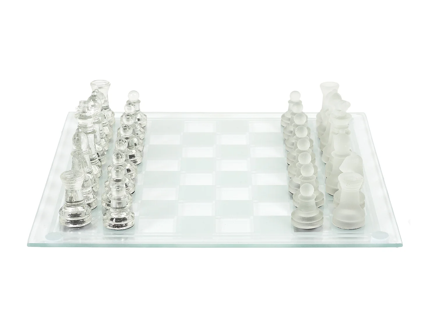 Jeu D Echecs En Verre 25x25cm Transparent