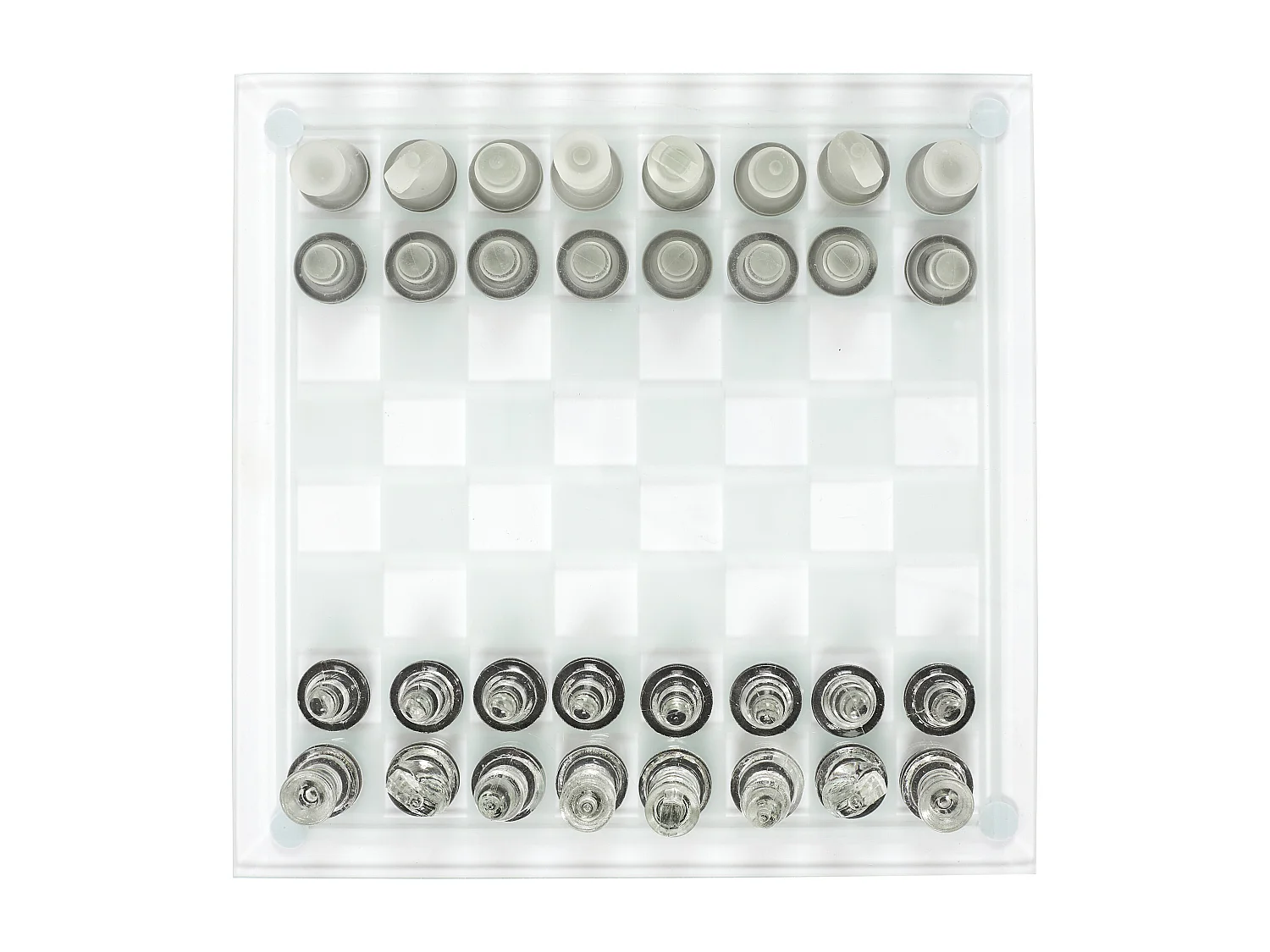 Jeu D Echecs En Verre 25x25cm Transparent