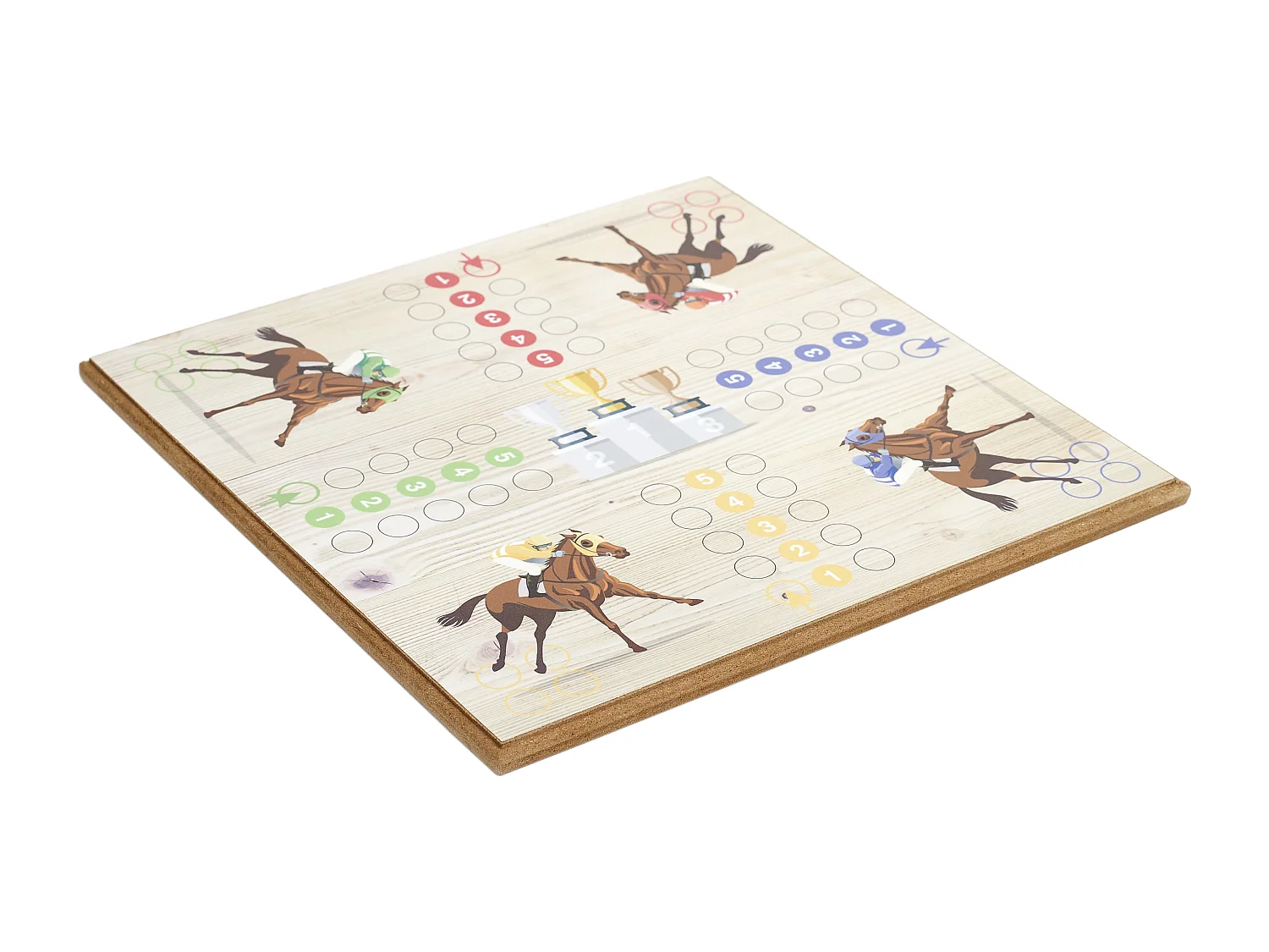 9jeu Des Petits Chevaux En Bois Rouge, Bleu, Vert, Jaune