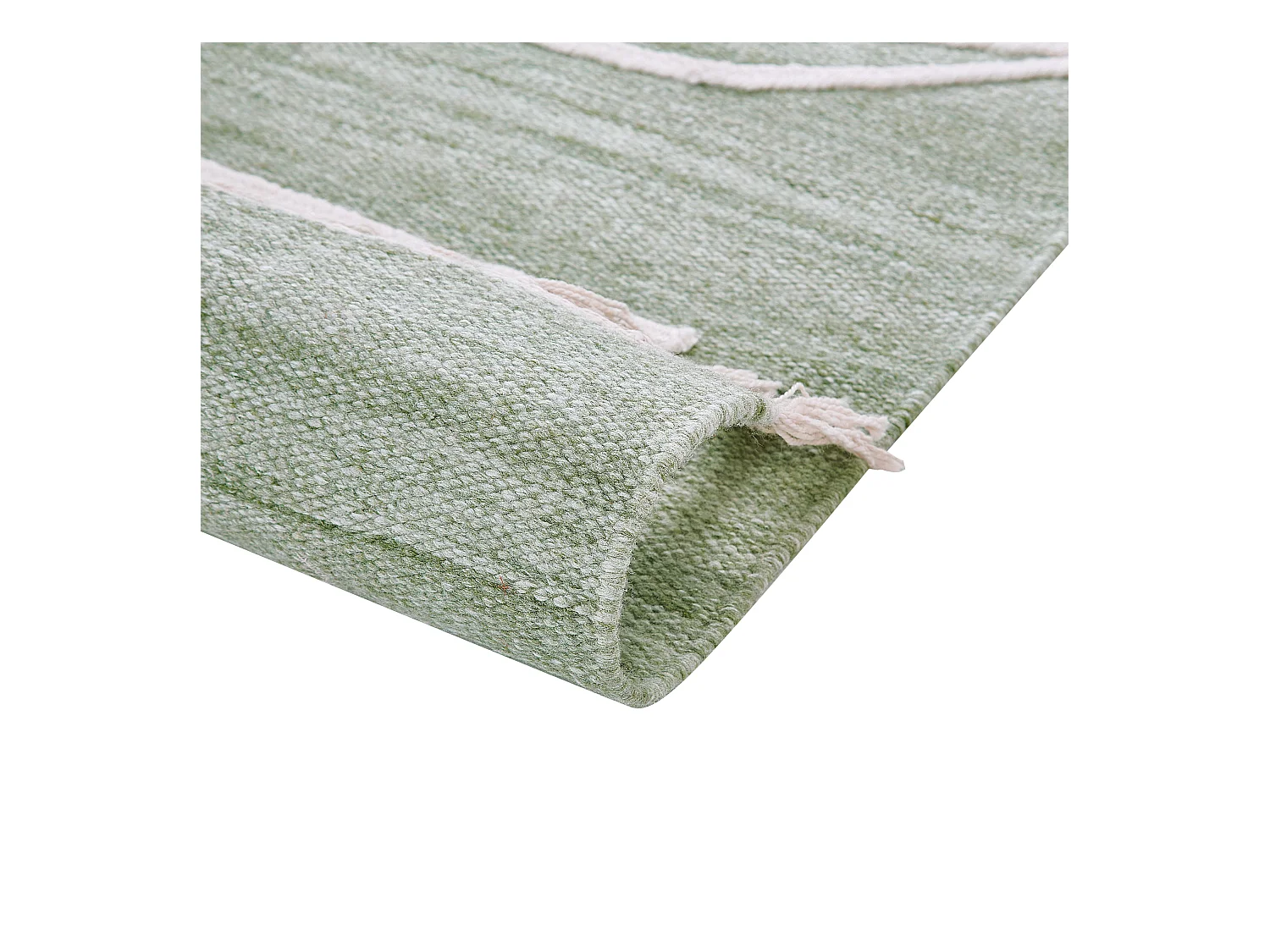 Teppich grün mit Fransen abstraktes Muster 140x200 cm Indoor & Outdoor Boho Yavu