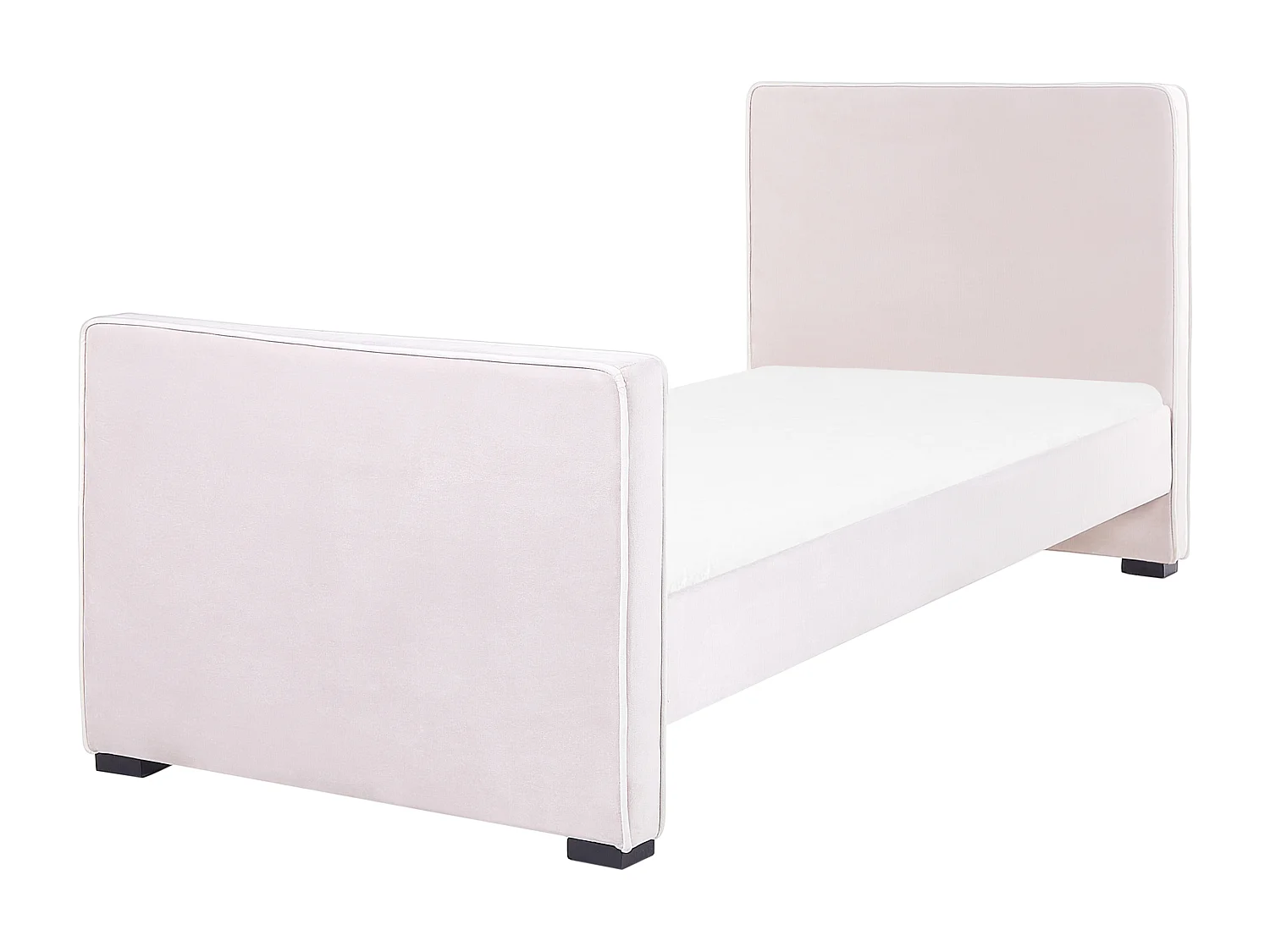 Cama de solteiro em veludo rosa 90 x 200 cm TEENIE