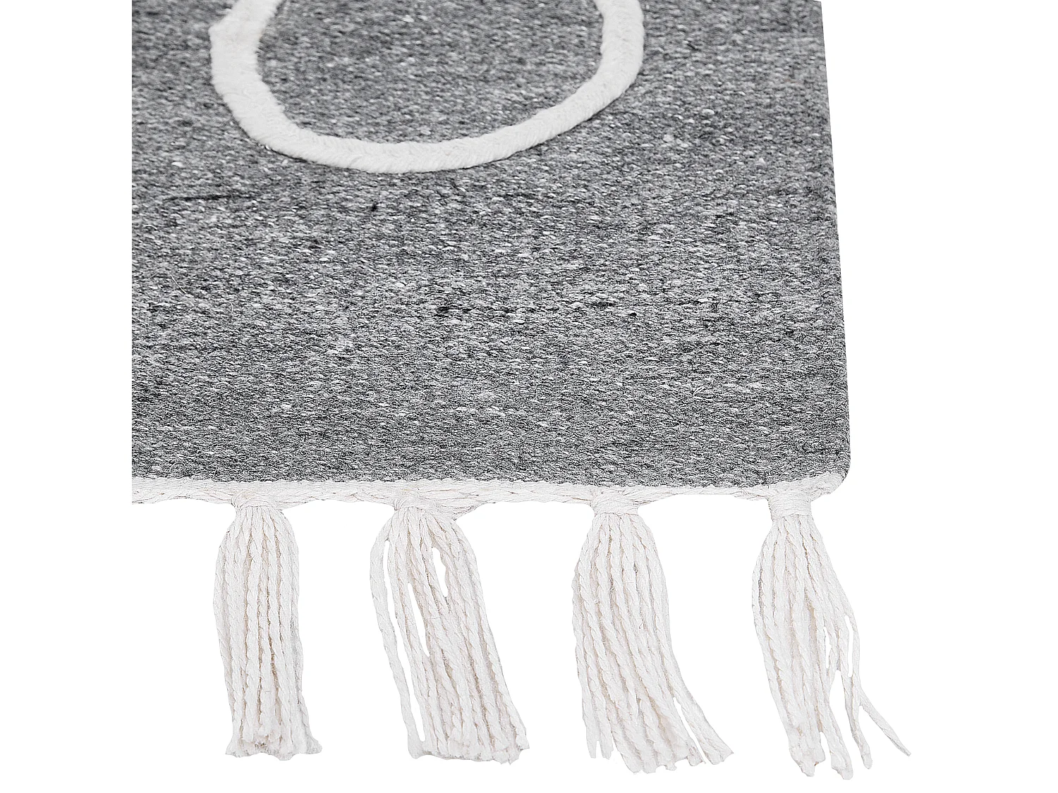 Teppich grau mit Fransen abstraktes Muster 140x200 cm Indoor & Outdoor Boho Yavu