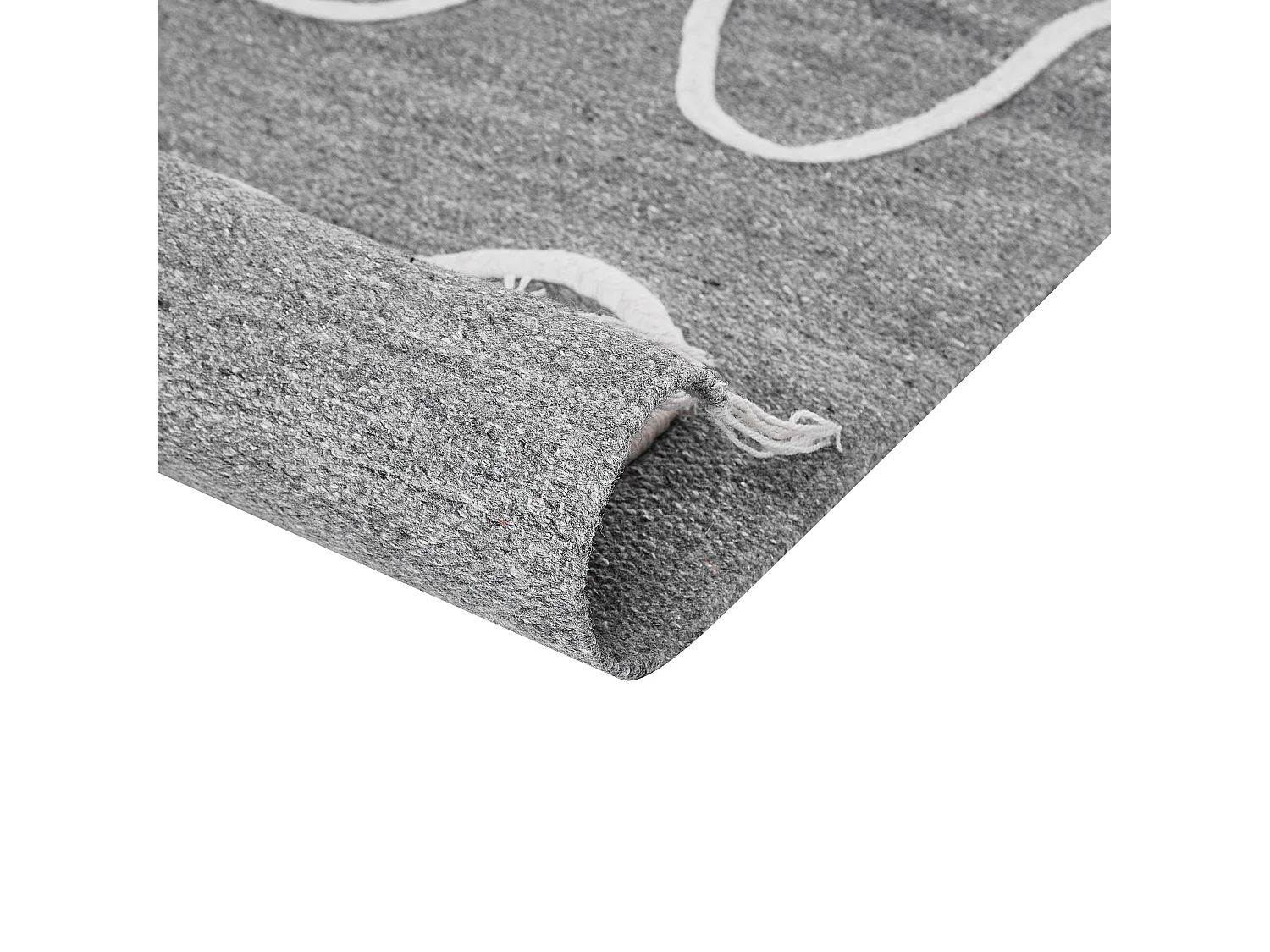 Teppich grau mit Fransen abstraktes Muster 140x200 cm Indoor & Outdoor Boho Yavu