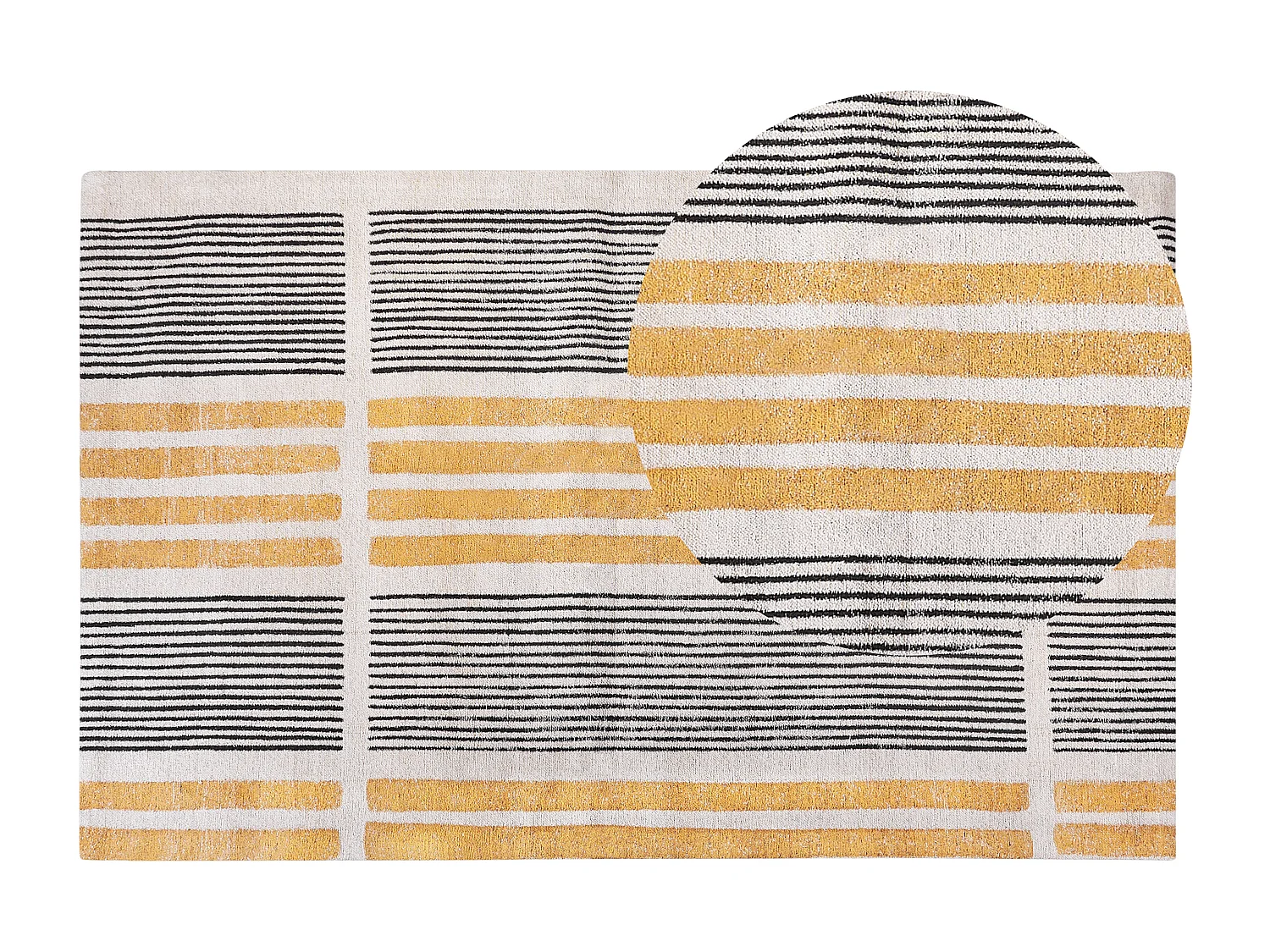 Tappeto cotone giallo e nero 140 x 200 cm KATRA