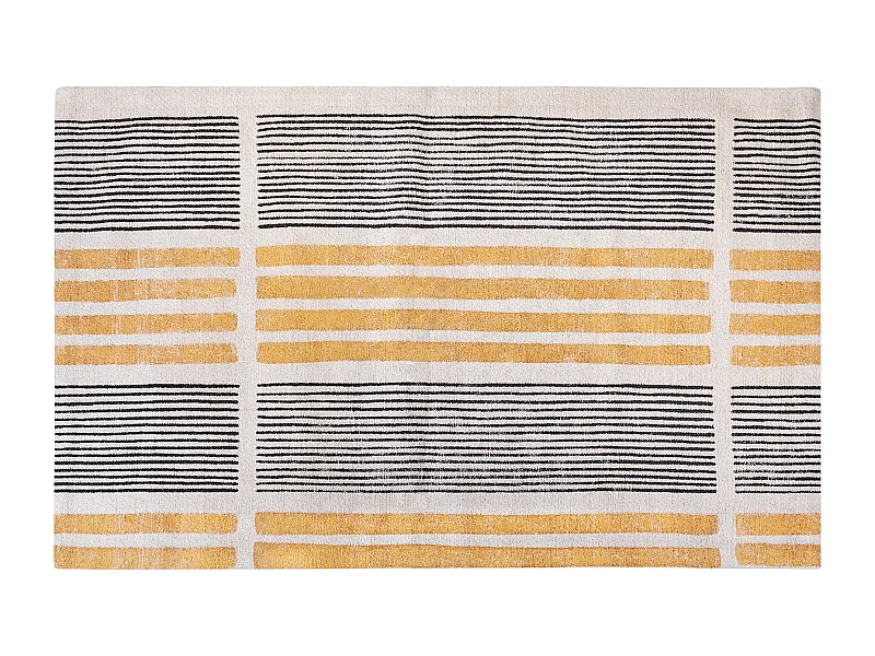 Vloerkleed katoen geel/zwart 140 x 200 cm KATRA