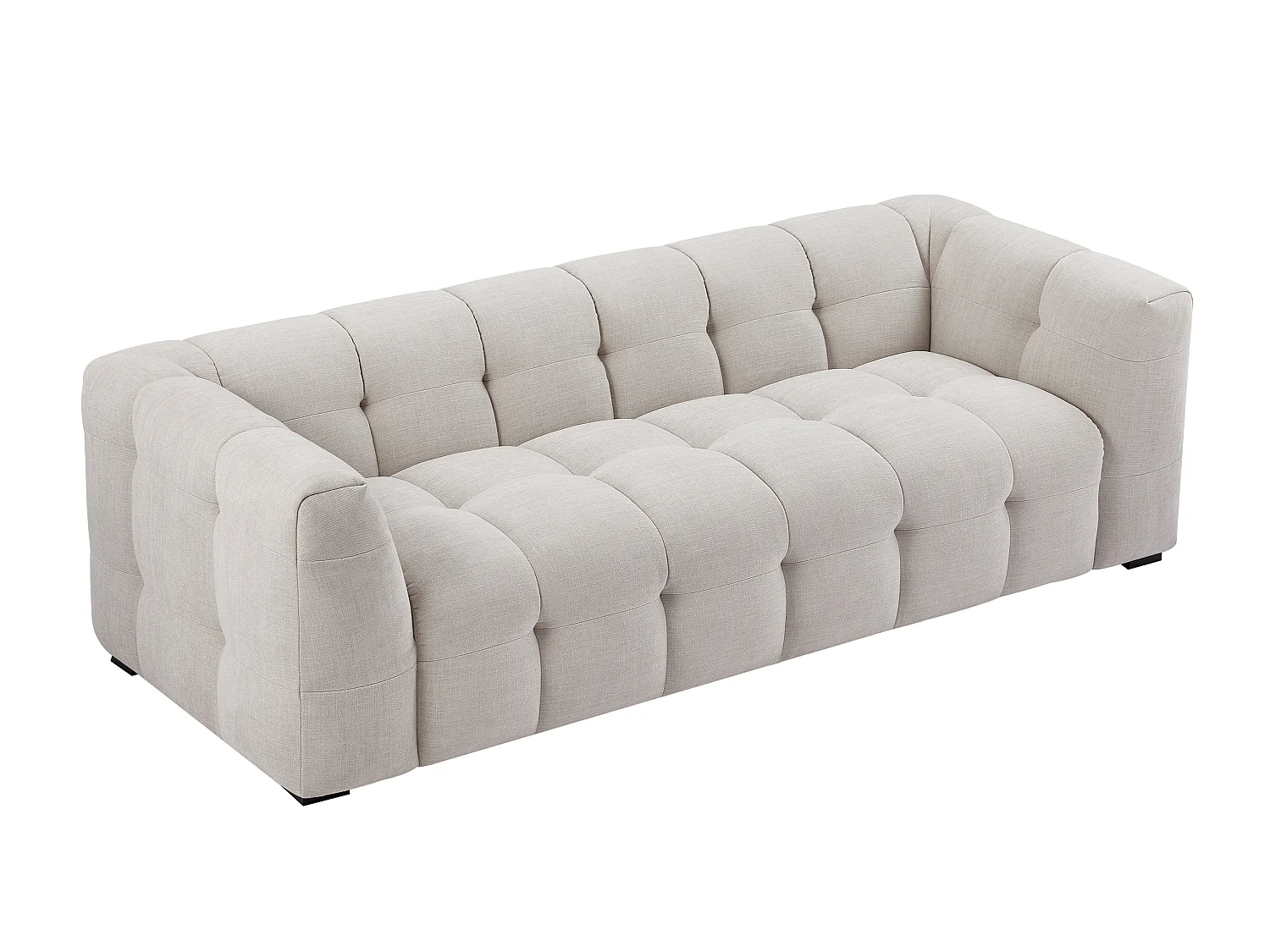 Driezitsbank van beige gechineerde stof DILOME van Pascal Morabito