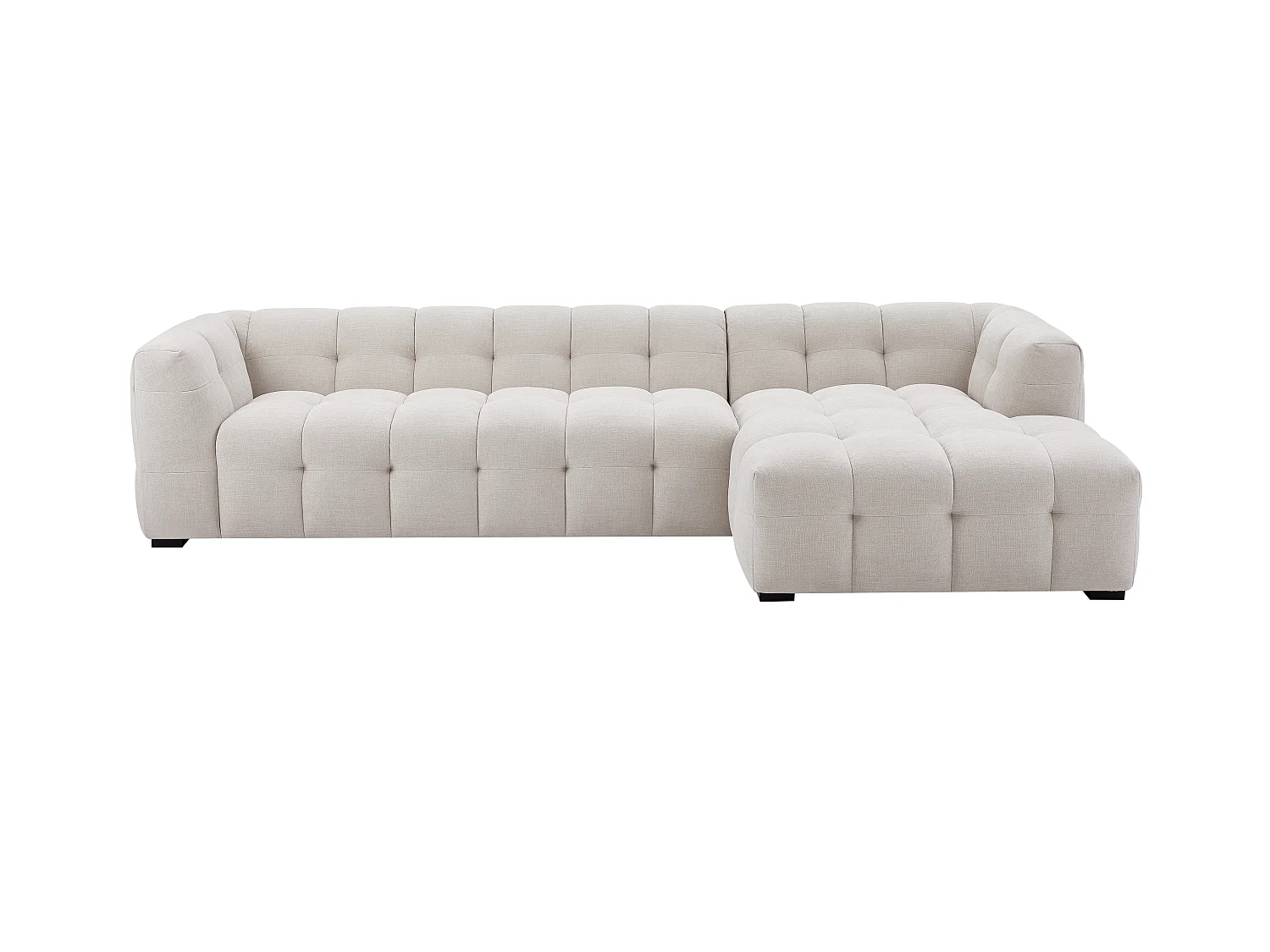 Canapé d'angle droit en tissu chiné beige DILOME de Pascal Morabito