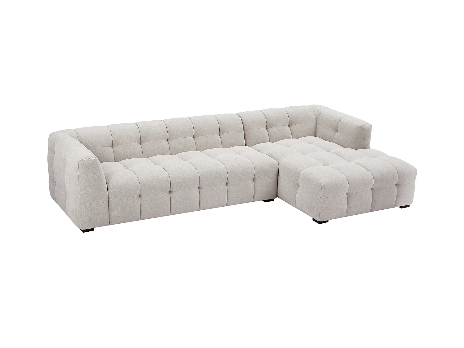 Canapé d'angle droit en tissu chiné beige DILOME de Pascal Morabito