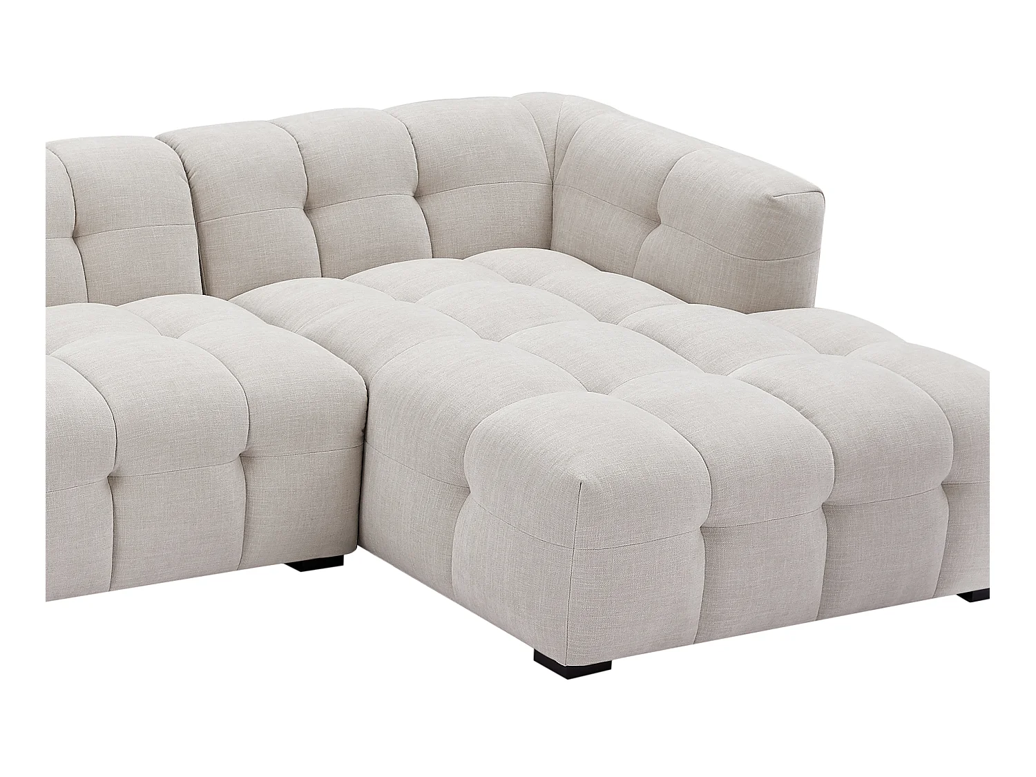 Canapé d'angle droit en tissu chiné beige DILOME de Pascal Morabito