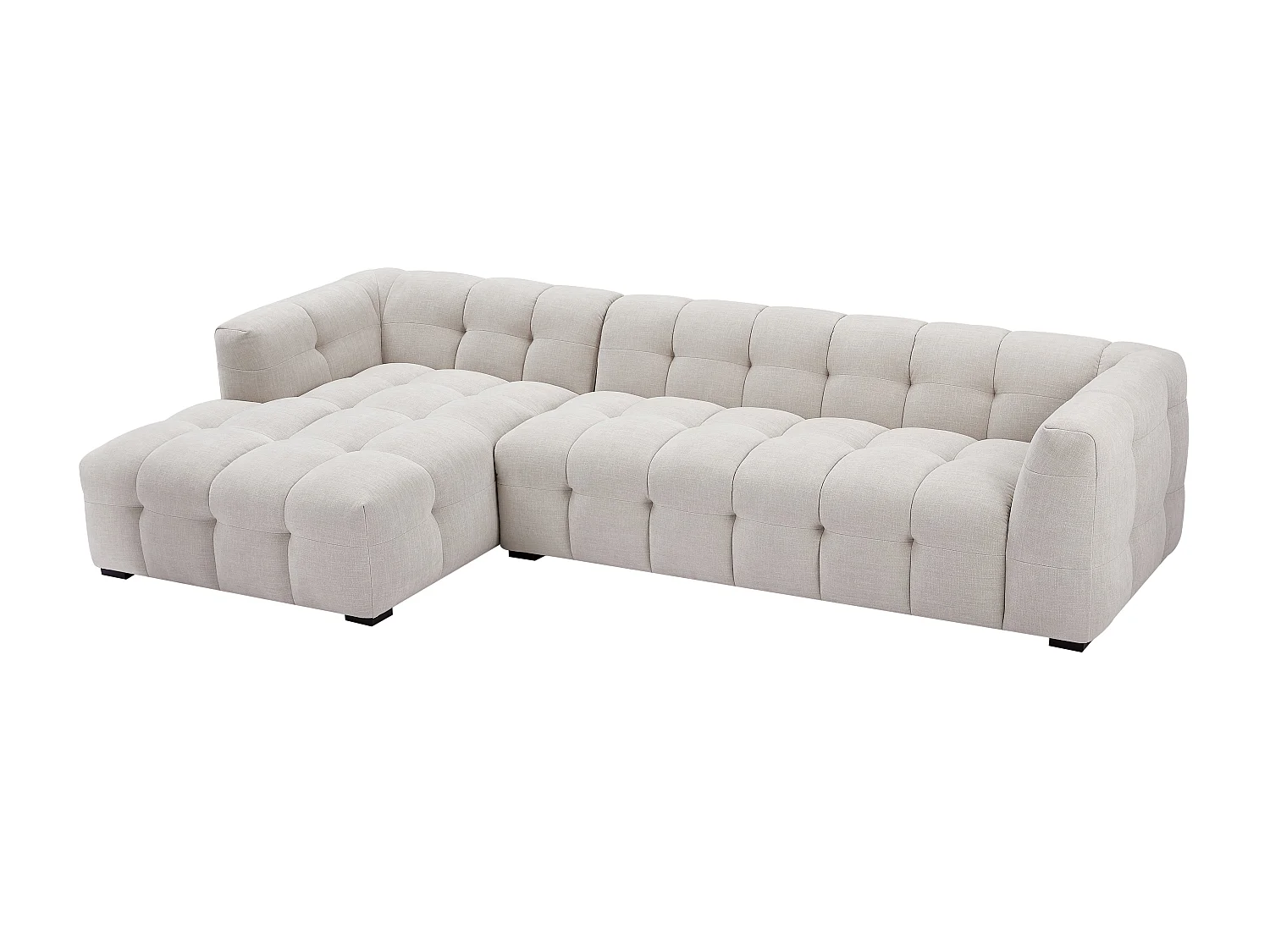 Canapé d'angle gauche en tissu chiné beige DILOME de Pascal Morabito