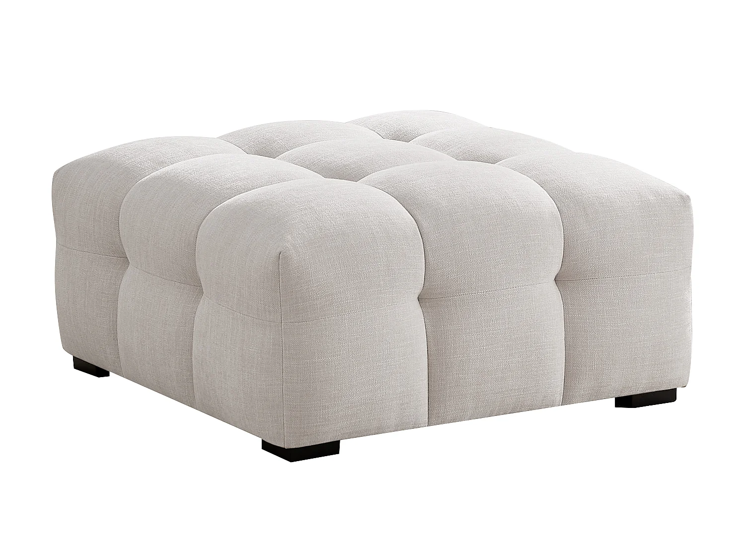 Pouf en tissu chiné beige DILOME de Pascal Morabito