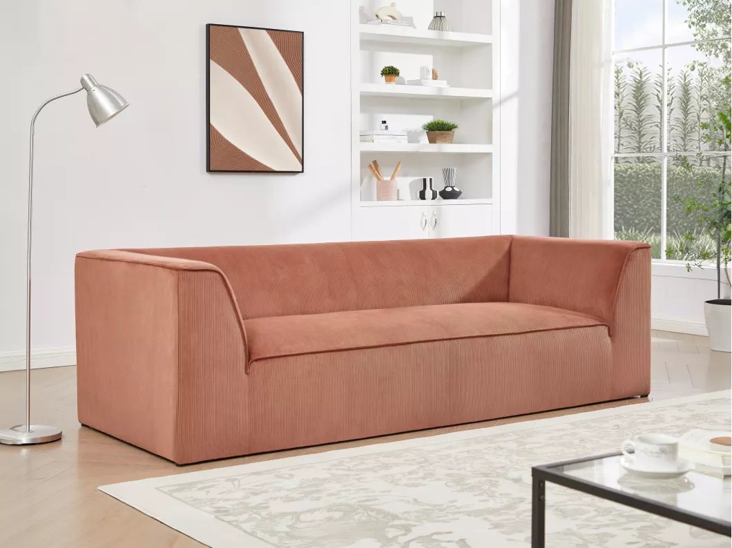 Kauf Unique Sofa 3-Sitzer - Cord - Terracotta - MERANZA von Pascal Morabito